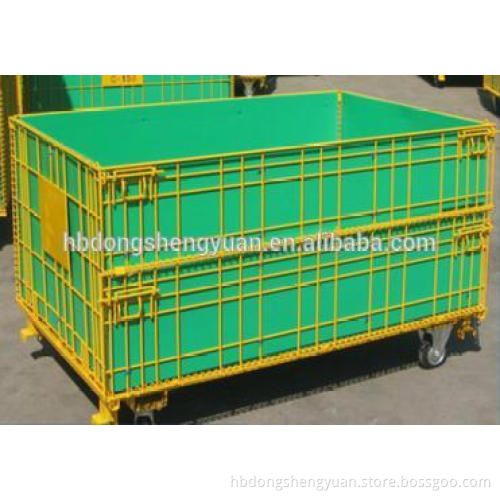 PVC coated industry foldable metal wire mesh storage cage